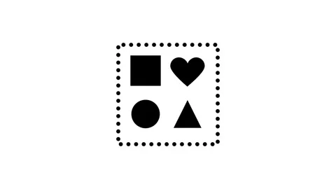 Basic Shapes Icon Set Stock Footage 346804183