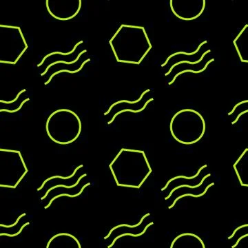 Basic shapes seamless pattern Stock Illustration