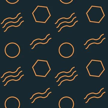 Basic shapes seamless pattern Stock Illustration