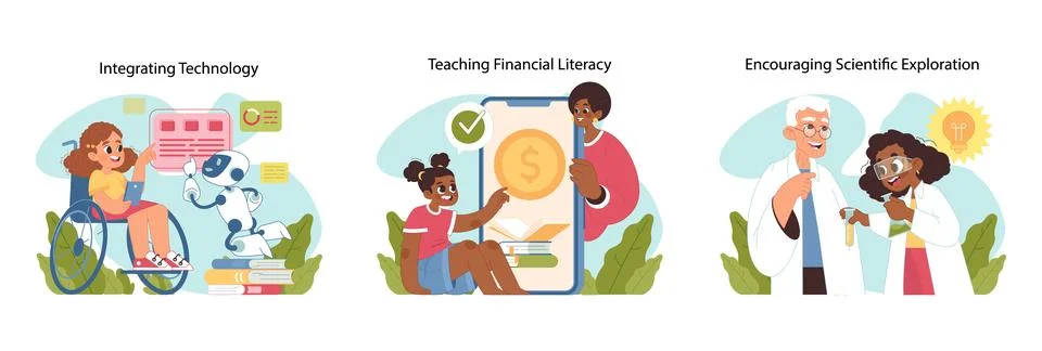 Basic skills set. Flat vector illustration Stock Illustration