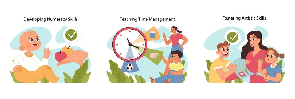 Basic skills set. Flat vector illustration イラスト素材