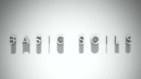 Basic Soils 3D title animation with shadows on a white background Video stock 296697733