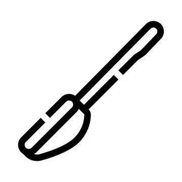 Basic spatula kitchen tool flat line icon Stock Illustration