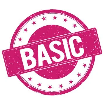 BASIC stamp sign magenta pink Stock Illustration