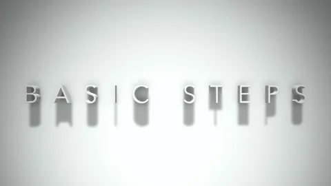 Basic steps 3D title animation with shadows on a white background Stock Footage 297029019