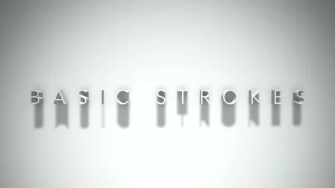 Basic strokes 3D title animation white text on a white background Stock Footage 300617882