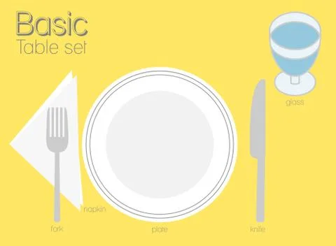 BASIC TABLE SETTING Stock Illustration