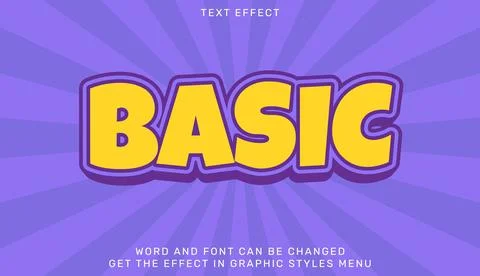 Basic text effect template in 3d design Stock Illustration