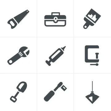Basic - Tools and Construction icons Stock Illustration