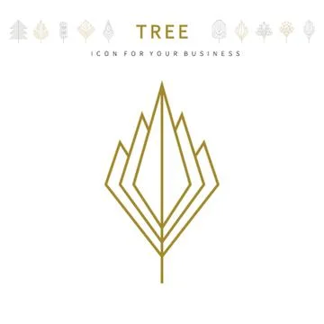 Basic Tree Template Design Illustrazione stock