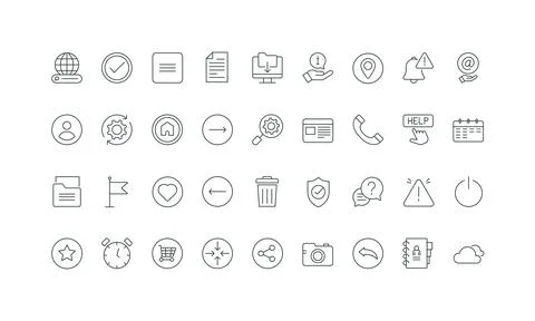 Basic user interface, document download, notification and calendar, phone line Stock Illustration