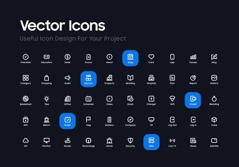 Basic Vector Icon Set For Simple User Interface Design Purpose 库存插图