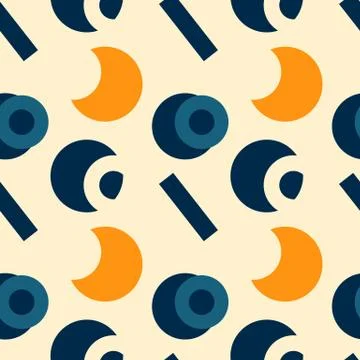 Basic vivid shapes seamless pattern Stock Illustration
