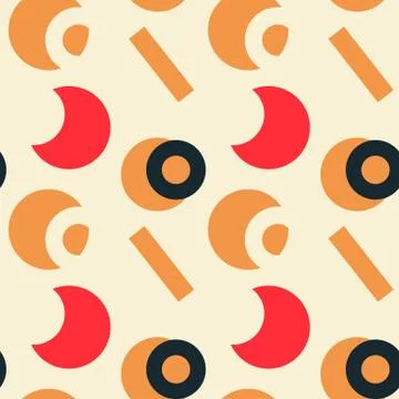 Basic vivid shapes seamless pattern Stock Illustration