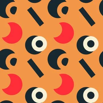 Basic vivid shapes seamless pattern Stock Illustration