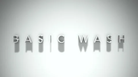 Basic wash 3D title animation with shadows on a white background Video stock 297510956