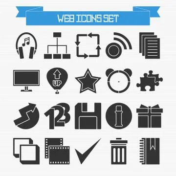 Basic web icons set Stock Illustration