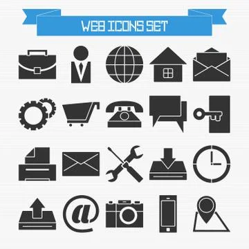 Basic web icons set Illustrazione stock