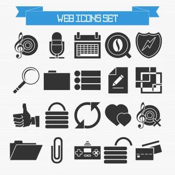 Basic web icons set Stock Illustration