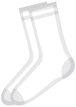Basic white socks isolated 库存插图