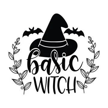 Basic witch typography t-shirt design, tee print, t-shirt design イラスト素材