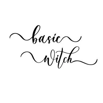 Basic witch - vector brush calligraphy banner. Illustrazione stock
