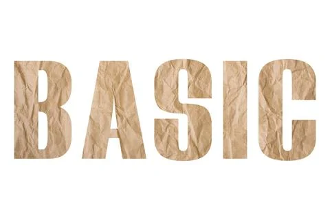 BASIC word with wrinkled paper texture Foto stock