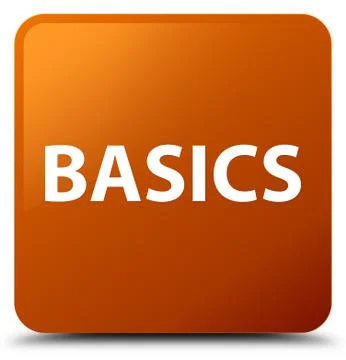 Basics brown square button Stock Illustration