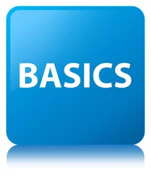 Basics cyan blue square button Stock Illustration