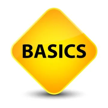 Basics elegant yellow diamond button Stock Illustration