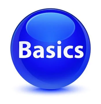 Basics glassy blue round button Stock Illustration