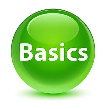 Basics glassy green round button Stock Illustration