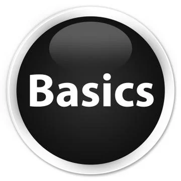 Basics premium black round button Stock Illustration