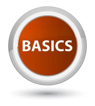 Basics prime brown round button Stock Illustration