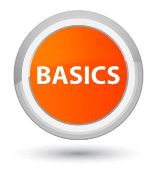 Basics prime orange round button Stock Illustration