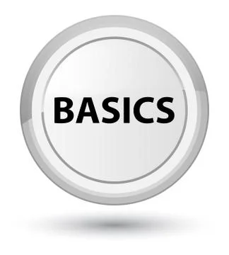 Basics prime white round button Stock Illustration