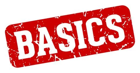 Basics rectangular sign. basics stamp Stock Illustration