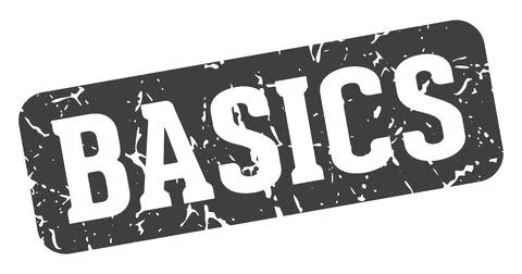 Basics rectangular sign. basics stamp Stock Illustration