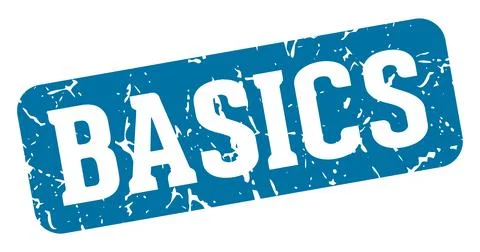Basics rectangular sign. basics stamp Stock Illustration