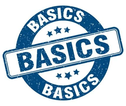 Basics stamp. basics label. round grunge sign Stock Illustration