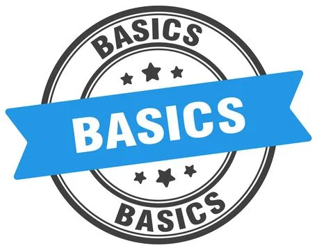 Basics stamp. basics label on transparent background. round sign Stock Illustration