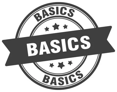 Basics stamp. basics label on transparent background. round sign Stock Illustration