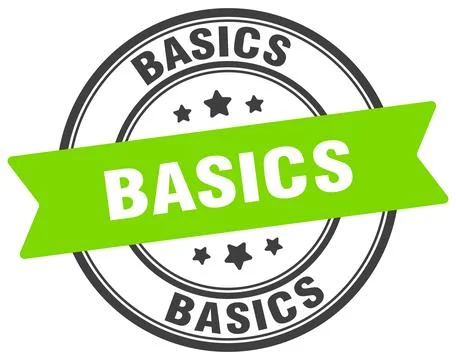 Basics stamp. basics label on transparent background. round sign Stock Illustration