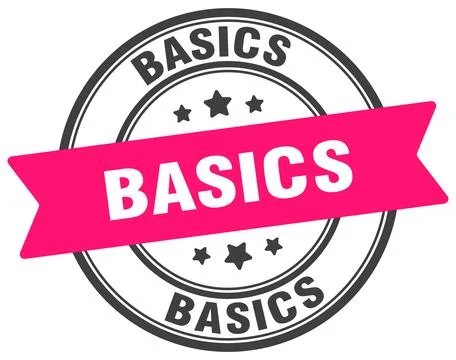 Basics stamp. basics label on transparent background. round sign Stock Illustration