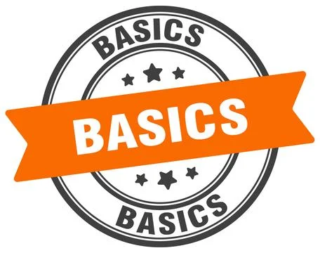 Basics stamp. basics label on transparent background. round sign Stock Illustration