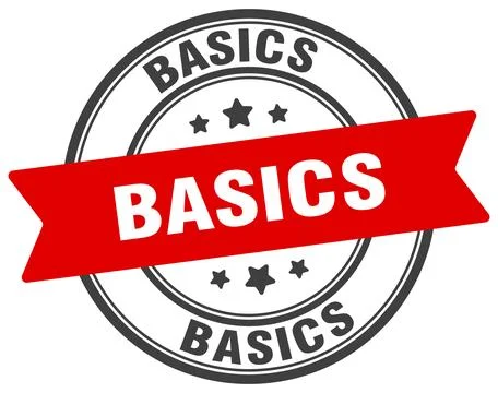 Basics stamp. basics label on transparent background. round sign Stock Illustration