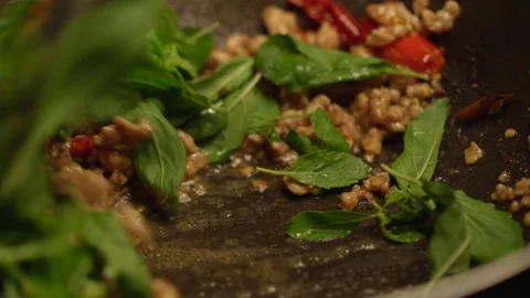 Basil adding close up shot Stock Footage 150420869