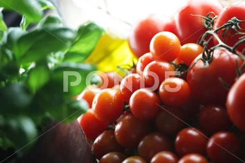 Basil And Cherry Tomatoes