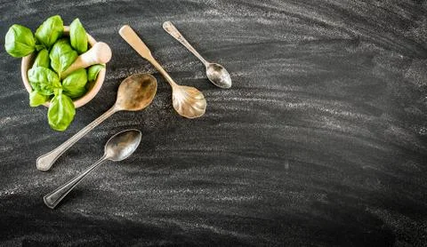 Basil and spices Stock Photos