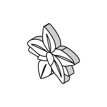 Basil flavor isometric icon vector illustration Stock Illustration